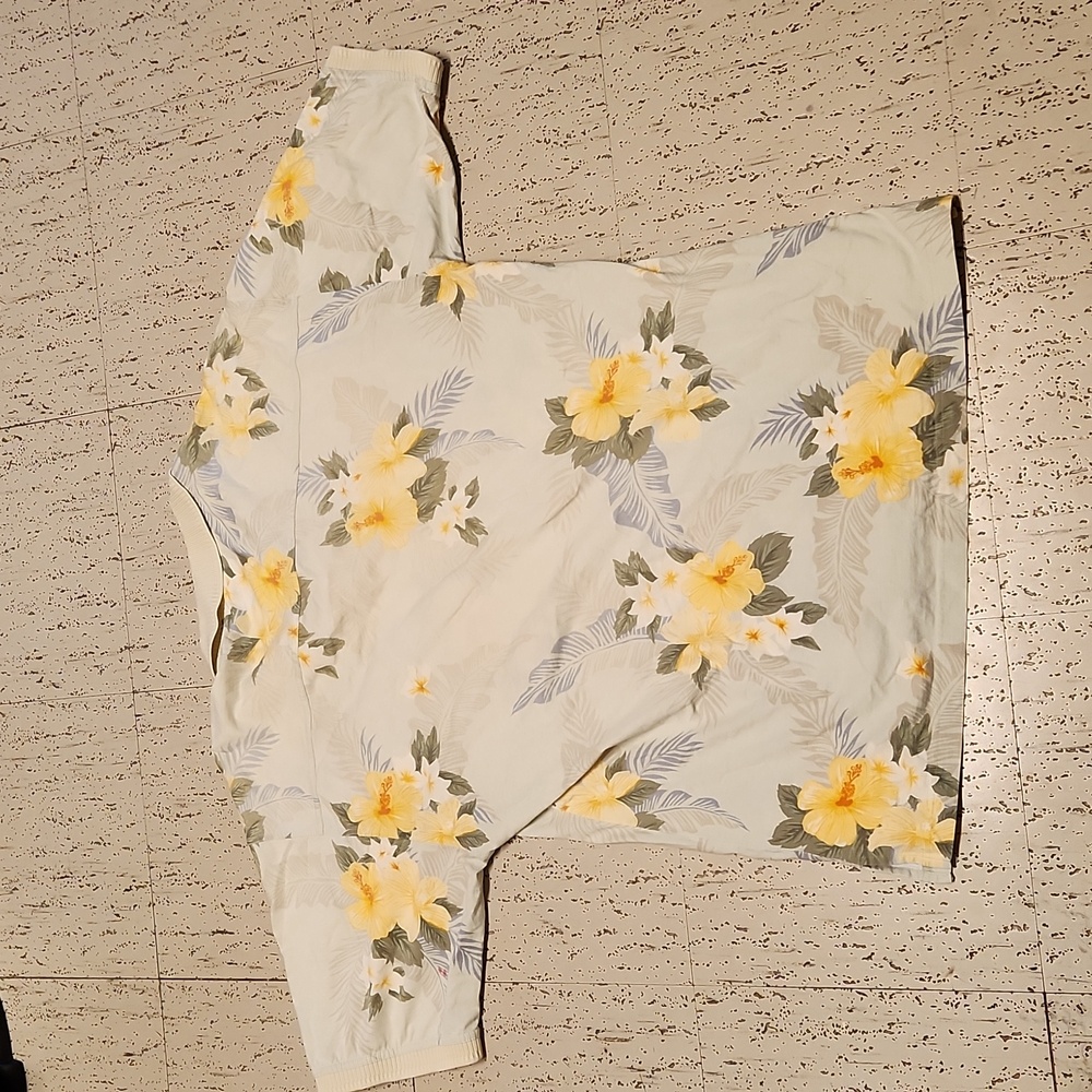 Tommy Bahama 1/4 Button Down Short Sleeve Floral Print Casual Polo Shirt Vintage - Picture 7 of 7